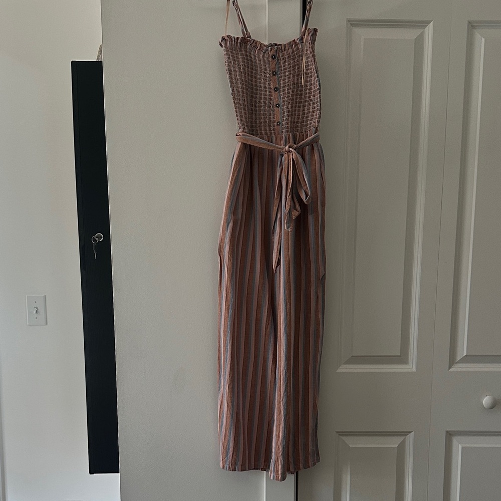 Billabong Pink and Blue Textured Jumpsuit